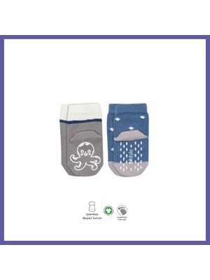 Nida Hayvan Figürlü Kaymaz Erkek Soket Çorap 2'li BS10119 Indigo · Renk: Indigo · Beden: 12-24 Ay Nıda