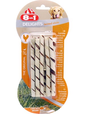 Die Grup 8in1 Köpek Delights Bükümlü Çubuklar Tavuk 55G (6'lı Paket)
