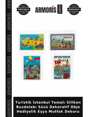 Armoris Turistik Istanbul Temalı Silikon Buzdolabı Süsü Dekoratif Obje Hediyelik Eşya Mutfak Dekoru