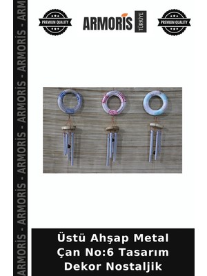 Armoris Üstü Ahşap Metal Çan No:6 Tasarım Dekor Nostaljik