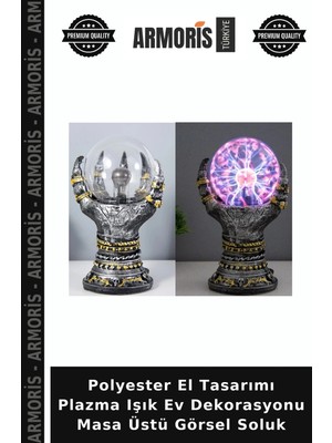 Armoris Polyester El Tasarımı Plazma Işık Ev Dekorasyonu Masa Üstü Görsel Soluk