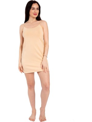 Royal Rain Store U&amp;me Modal Ip Askılı Gecelik, Kadın, Bej, M Beden