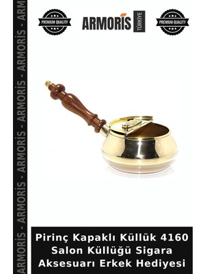 Armoris Pirinç Kapaklı Küllük 4160 Salon Küllüğü Sigara Aksesuarı Erkek Hediyesi