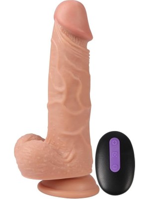 Royal Rain Store Truvashop Şarjlı Uzaktan Kumandalı Gerçekçi Realistik Dildo 21 cm Açık Ten