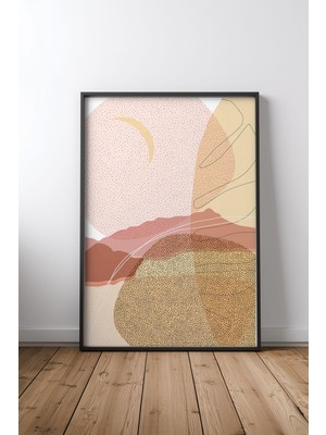Keyf Home Dusty Desert 3 Siyah Çerçeveli Mdf Tablo Poster Salon Duvar Dekoru Hediye