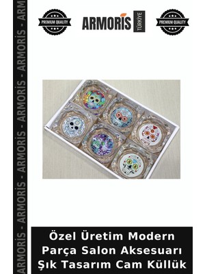 Armoris Özel Üretim Modern Parça Salon Aksesuarı Şık Tasarım Cam Küllük