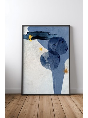 Keyf Home Abstract Minimalism Siyah Çerçeveli Mdf Tablo Poster Salon Duvar Dekoru Hediye