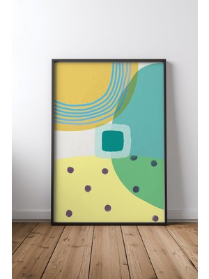 Keyf Home Modern Minimalist Abstract Tasarım 3 Siyah Çerçeveli Mdf Tablo Poster Salon Duvar Dekoru Hediye