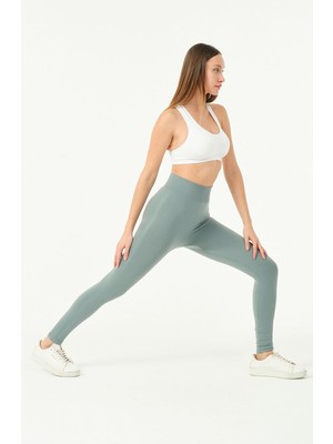 Royal Rain Store Forever More Luna Yanı Çizgili Toparlayıcı Etkili Yüksek Bel Seamless Tayt Petrol Mavisi-L