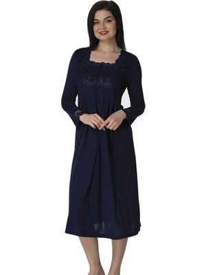 Royal Rain Store Kadın Lacivert Hamile Lohusa Gecelik, M, EF2404EF-86D0018320016
