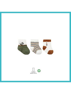 Defne Store 3'lü Penye Soket Çorap 10109 Nil · Beden: 0-3 Ay · Renk: Nil Dfnbez