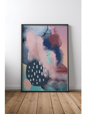 Keyf Home Floating Siyah Çerçeveli Mdf Tablo Poster Salon Duvar Dekoru Hediye