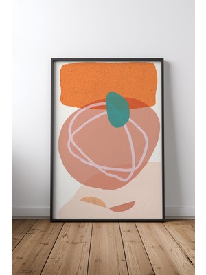 Keyf Home Modern Minimalist Abstract Tasarım 4 Siyah Çerçeveli Mdf Tablo Poster Salon Duvar Dekoru Hediye