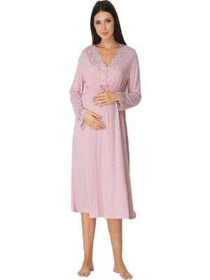 Royal Rain Store Bestin Kadın Pembe Lohusa Hamile Gecelik, M, CN8093EF-89C0018317640