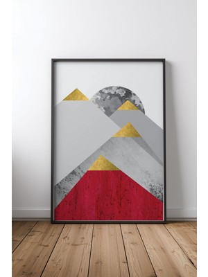 Keyf Home Nordic Mountains Siyah Çerçeveli Mdf Tablo Poster Salon Duvar Dekoru Hediye