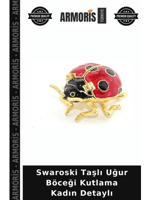 Armoris Swaroski Taşlı Uğur Böceği Kutlama Kadın Detaylı