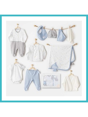 Defne Store AC25601 Ocean Is My Happy Place 10 Parça Hastane Çıkışı White · Beden: 0-3 Ay · Renk: White Dfnbez