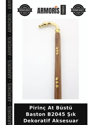 Armoris Pirinç At Büstü Baston B2045 Şık Dekoratif Aksesuar