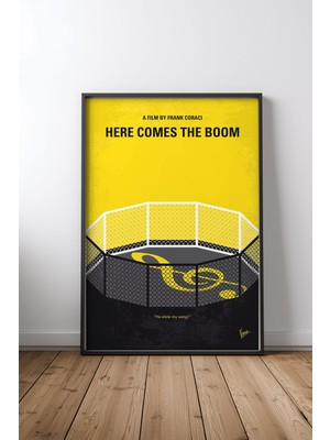 Keyf Home Here Comes The Boom Siyah Çerçeveli Mdf Tablo Poster Salon Duvar Dekoru Hediye