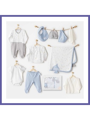 Nida AC25601 Ocean Is My Happy Place 10 Parça Hastane Çıkışı White · Beden: 0-3 Ay · Renk: White Nıda