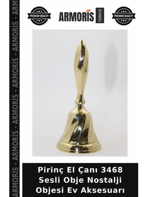 Armoris Pirinç El Çanı 3468 Sesli Obje Nostalji Objesi Ev Aksesuarı