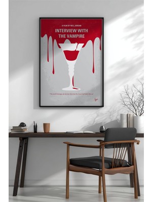 Keyf Home Interview With The Vampire Siyah Çerçeveli Mdf Tablo Poster Salon Duvar Dekoru Hediye