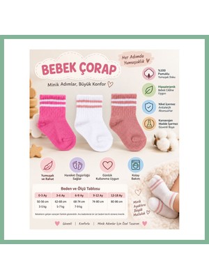 Bşk Virgo Assn Bebek Çorap USB2206 Rose Adet Fiyatıdır · Beden: 12-18 Ay · Renk: Rose BSK2026