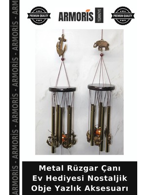 Armoris Metal Rüzgar Çanı Ev Hediyesi Nostaljik Obje Yazlık Aksesuarı