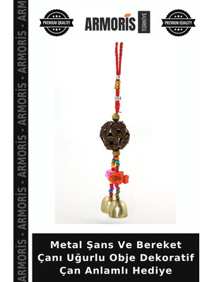 Armoris Metal Şans ve Bereket Çanı Uğurlu Obje Dekoratif Çan Anlamlı Hediye