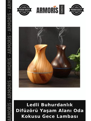 Armoris Ledli Buhurdanlık Difüzörü Yaşam Alanı Oda Kokusu Gece Lambası