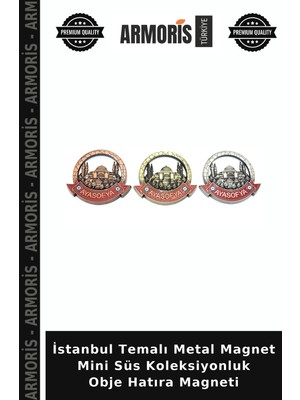 Armoris Istanbul Temalı Metal Magnet Mini Süs Koleksiyonluk Obje Hatıra Magneti