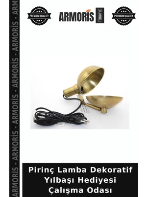 Armoris Pirinç Lamba Dekoratif Yılbaşı Hediyesi Çalışma Odası