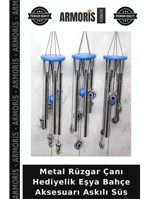 Armoris Metal Rüzgar Çanı Hediyelik Eşya Bahçe Aksesuarı Askılı Süs