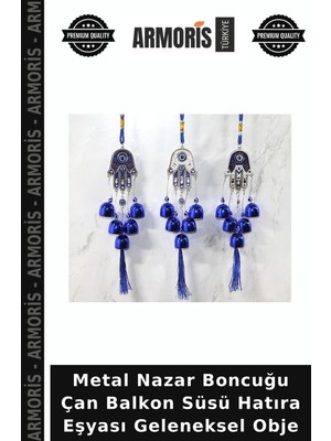 Armoris Metal Nazar Boncuğu Çan Balkon Süsü Hatıra Eşyası Geleneksel Obje