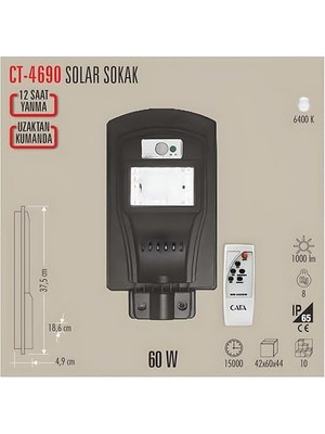 Özkaya Store Cata 20W Solar Sensörlü Sokak Armatürü CT-4690 (Ekn.39)