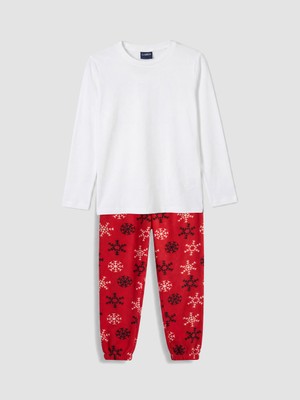 LC Waikiki Lc Waıkıkı Kırmızı Yılbaşı Temalı Kız Çocuk Pijama Takımı