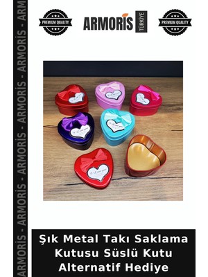 Armoris Şık Metal Takı Saklama Kutusu Süslü Kutu Alternatif Hediye