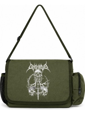 Sevbano Disturbed Rock Metal Müzik Grubu Baskılı Okul, Spor, Ofis Çok Amaçlı Postacı Çantası