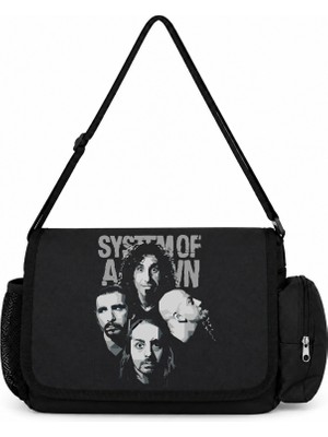 Sevbano System Of A Down Rock Metal Müzik Grubu Baskılı Okul, Spor, Ofis Çok Amaçlı Postacı Çantası