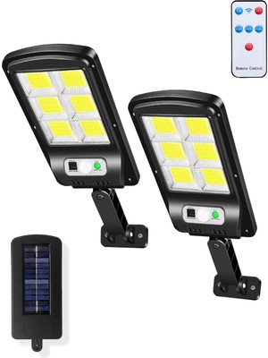 Odea Aee® 2 Adet Sensörlü Solar Bahçe Aydınlatması – 120 LED Büyük Boy | Uzaktan Kumandalı, Hareket ve Gece Sensörlü, Suya Dayanıklı Güneş Enerjili Dış Mekan Lamba