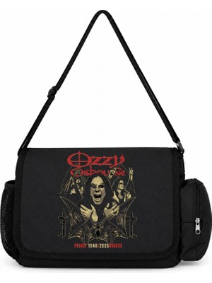 Sevbano Ozzy Osbourne Black Sabbath Rock Metal Şarkıcı Baskılı Okul, Spor, Ofis Çok Amaçlı Postacı Çantası