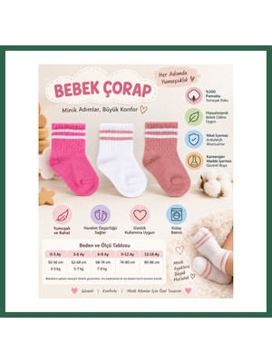 Vintessy Vıntessy Assn Bebek Çorap USB2206 Rose Adet Fiyatıdır · Beden: 3-6 Ay · Renk: Rose BZS01