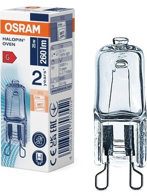OEM Osram Halopin Fırın Lambası (230 V, 25 W, G9 Halojen, Kalem Şeklinde, Bosch, Neff, Siemens, Delonghi, Okyanus, Fagor, Fırınlar ve Mikrodalga Fırınlar Için, Yüksek Sıcaklıklar Için Uygundur)