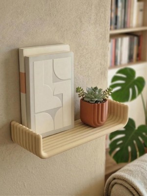 Gy Atelier Flat Dekoratif Mini Duvar Rafı 1 Adet 30X10X6.5 cm