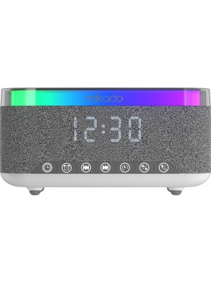OEM Mikado MD-W10 1200MAH 10W Gri Bt USB Rgb Gece Lambası Alarmlı Saat Speaker