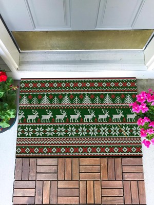 Gy Atelier Örme Dekoratif Kapı Önü Paspası Dekoratif Kapı Paspası Dış Mekan Paspas Ev Içi Paspası 45X70CM