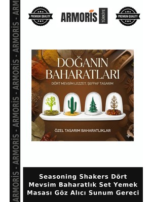Armoris Seasoning Shakers Dört Mevsim Baharatlık Set Yemek Masası Göz Alıcı Sunum Gereci