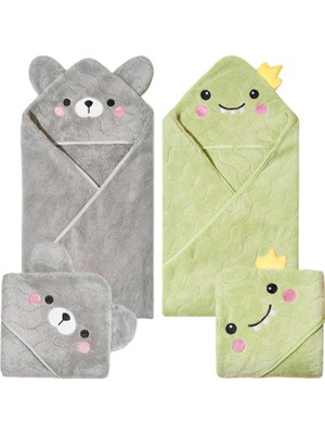Gy Atelier Kapüşonlu Bebek Havluları, 2'li Paket Bebek Havluları 80 x 80 cm Ultra Emici Yumuşak Kalın Bebek Banyosu Temelleri 0-4 Yaş Bebek Banyo Havlusu Bebek Plaj Havlusu Yeni Doğan Erkek ve Kız
