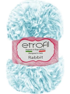 Özkaya Store Etrofil Rabbit Kürk El Örgü Ipi 100GR 70552 Mavi Beyaz