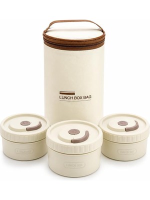 Özkaya Store Busstier Isı Yalıtımlı Yemek Termosu ve Lunch Box Çantası, Vidalı Kapaklı Pp Dış Gövde ve Metal Iç Hazneli Taşınabilir Yemek Kabı Seti (2 Parça)